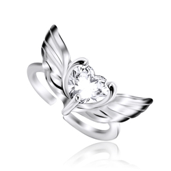 Butterfly with Stone Silver Ear Cuff EC1-07